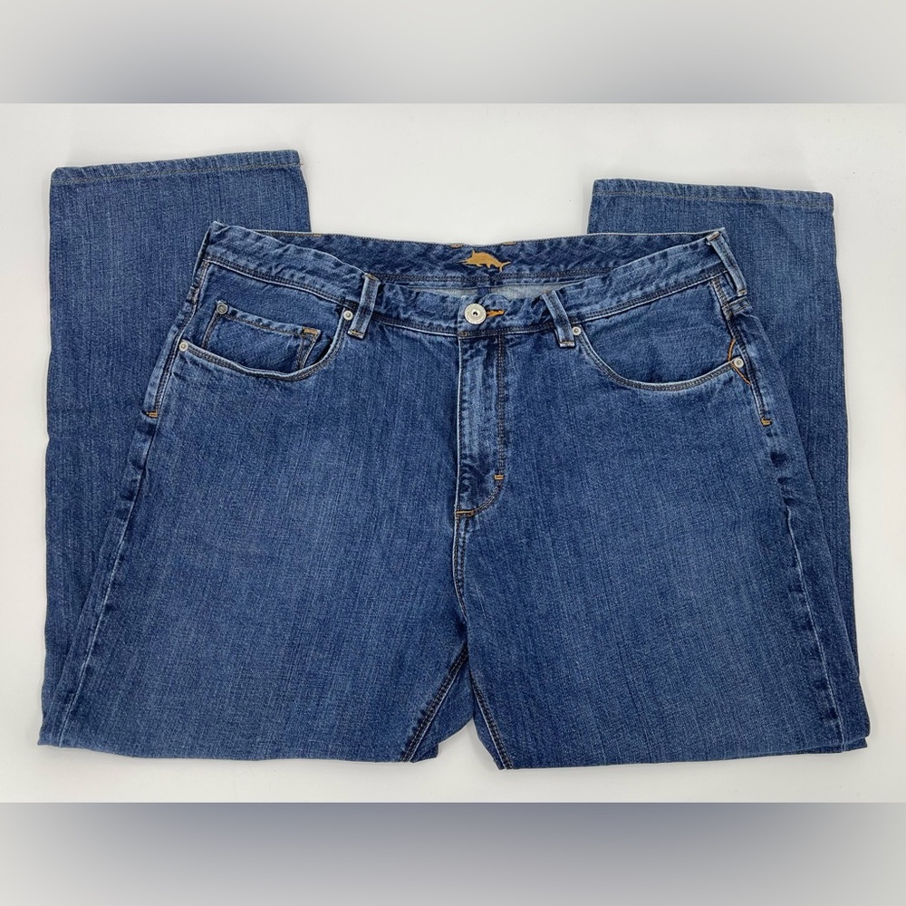 Tommy Bahama Jeans Mens 40 Blue Standard Straight Pants Denim Dark Wash 40x28.5*
